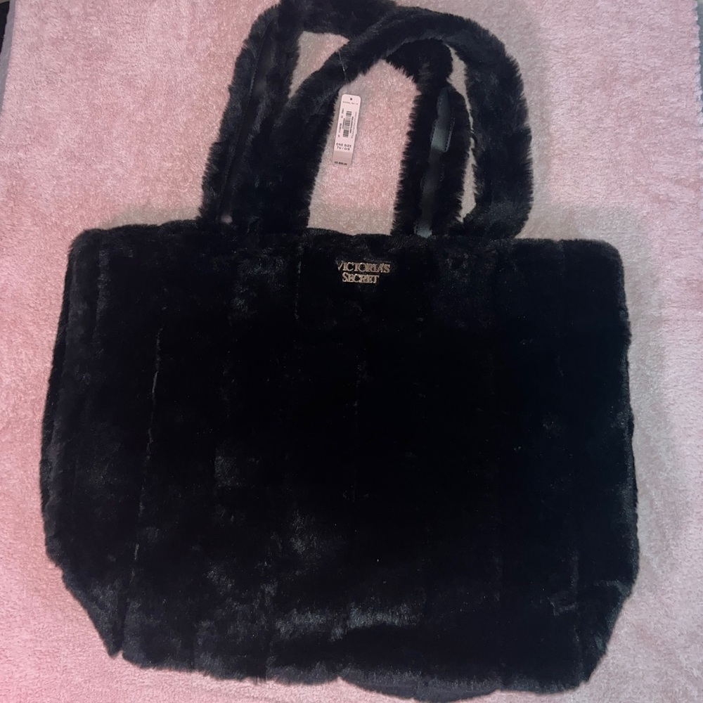 Victoria’s Secret Black Fur Tote Bag (🆕 With Tags)
